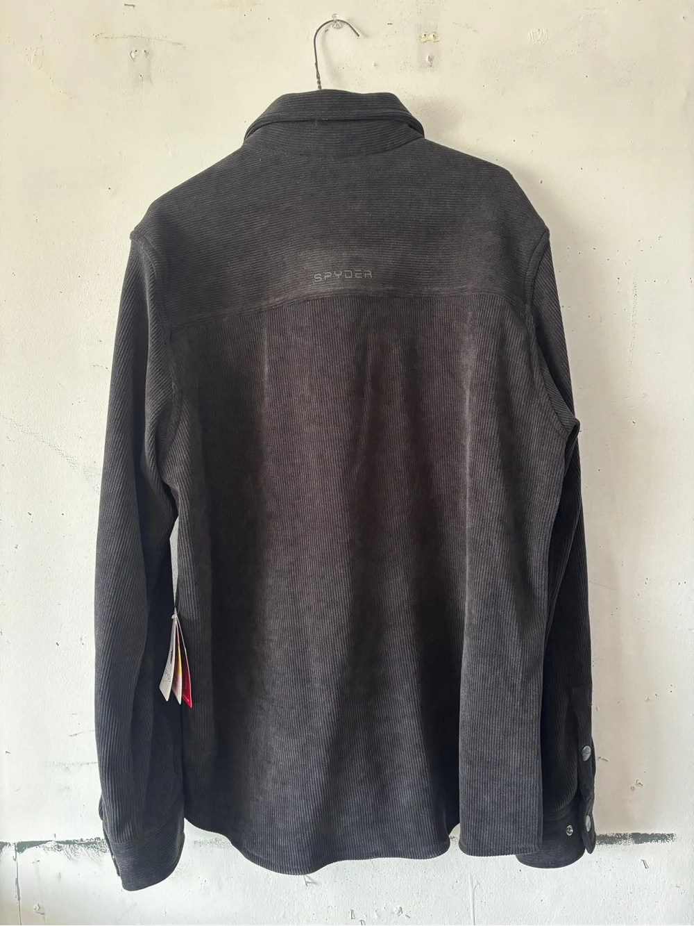Spyder Men's Dark Black Corduroy Shirt Jacket